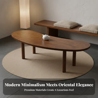 Curved Solid Wood Tea Table Aesthetic Chinese Design Tea Table Thick Tabletop Modern Chinese Design Dining Set for Home Stylists, Living Room