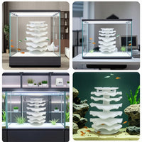 Fish Cave with Suction Cups Wave-Like Aquarium Hiding Ornament White Fish Cave with Suction Cup for Aquarists, Freshwater Aquariums