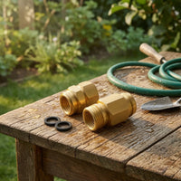 2 Pieces Threaded Hose Repair Connector Leak-Proof Garden Hose Repair Kit with Washers Easy-to-Install Hardware Compact for Gardeners, Homeowners, Lawn Care, Yard Work