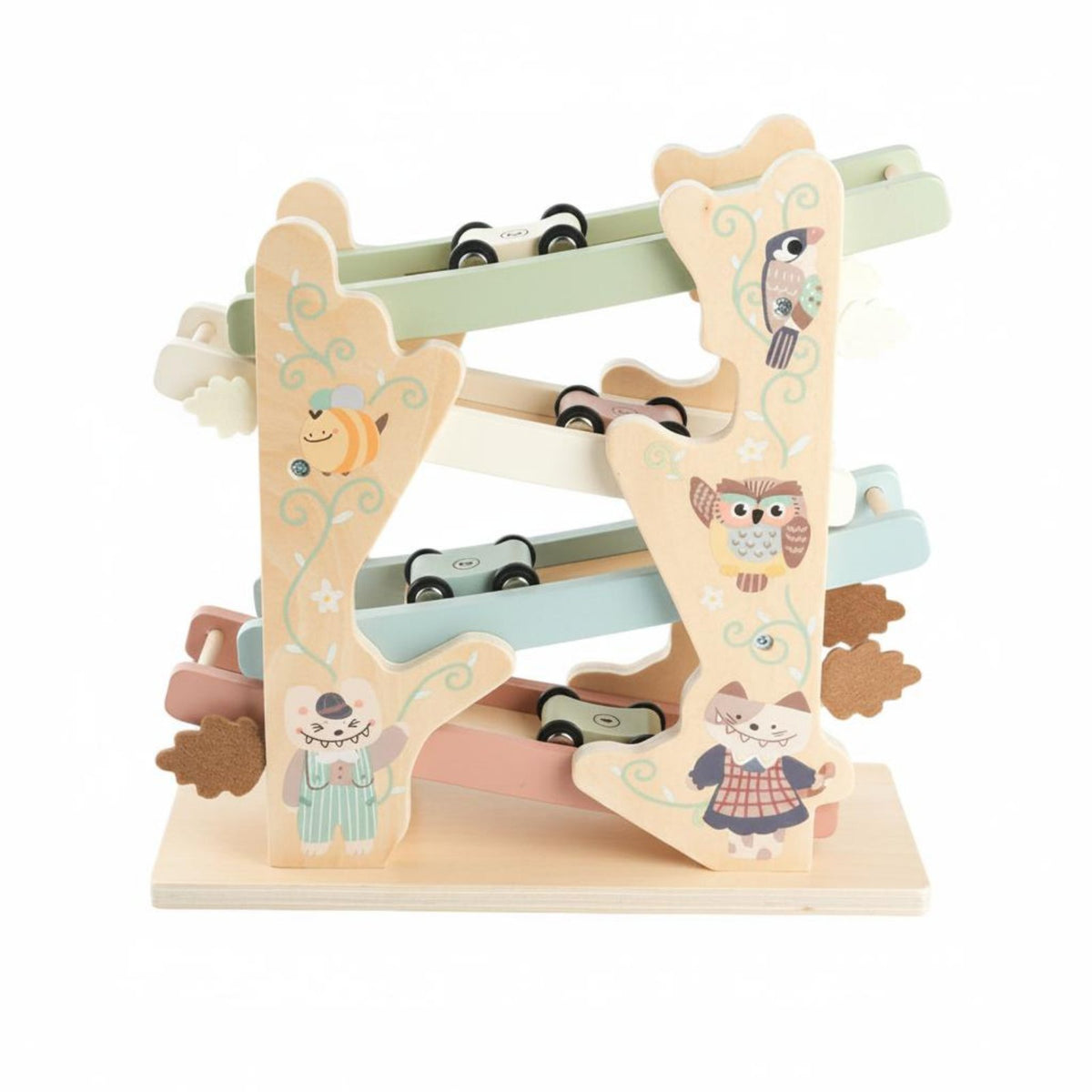 Young Child Race Track Toy Educational Multi Level Car Slide Develops Fine Motor Skills Wooden Car Ramp Racer for Young Children, Preschoolers