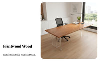 Floating Wood Slab Table Transparent Legs Dining Surface Modern Aesthetic Home Furnishing for Homeowners, Remote Workers, Living Room, Open-Plan Space