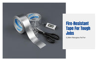 Thickened High Temperature Fiberglass Aluminum Foil Tape, Fireproof Duct Sealing, Repair, Light Blocking for Home Improvement