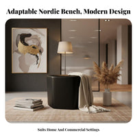 Nordic design Tufted Rectangular Ottoman Light Luxury Design Upholstered Bench Padded Seat Long Stool Multi-Functional for Shop Owners, Interior Decorators, Homeowners, Clothing Boutsideique, Living Room, Entryway, Hallway