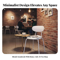 Ergonomic Backrest Stackable Cafe Seat Sturdy Frame Industrial Cafe Chair Long-Lasting Construction Kitchen Seating Anti-Slip Foot Pads for Restaurant Owners, Homeowners, Office Workers, Dining Room, Beauty Salon