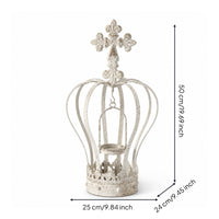 Candle Holder Regal Candle Holder with Crested Outline Rustic Decoration for Wedding