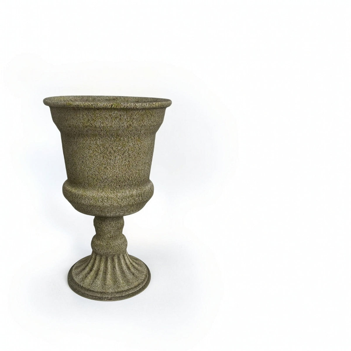 Distressed Pedestal Urn Tabletop Metal Planter Rustic Flower Arranging Pot Classic for Home Decor