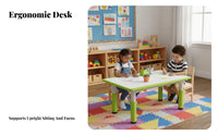 Wipe-Clean Desktop Peanut Shaped Play Table Non-Slip Feet Toddler Doodle Desk and Chair Child-Safe Design Kids Table and Chair Set Food-Grade Material for Toddlers, Preschoolers, Teachers, Kindergarten, Arts & Crafts, Playroom, Classroom
