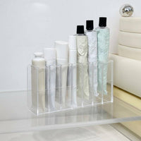 Tiered Tube Display Rack Freestanding Cosmetic Organizer Multicompartment for Students