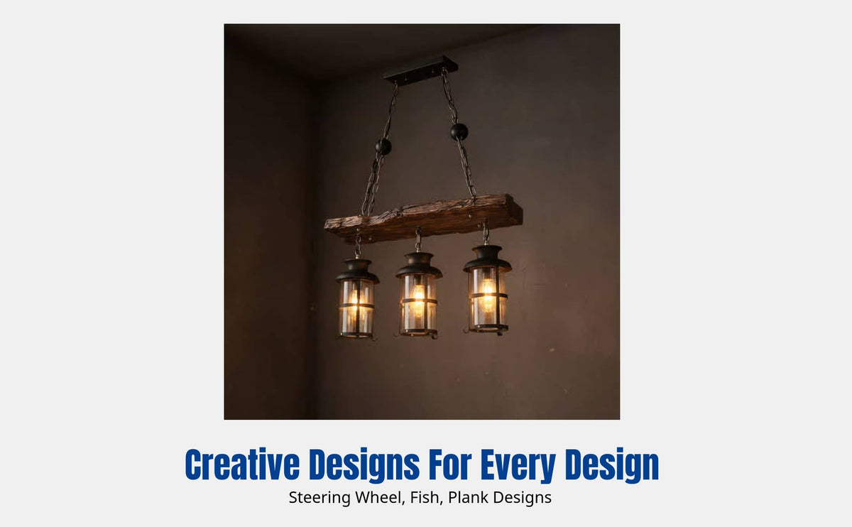 Rustic Vintage Wood Chandelier, Classic Retro Hanging Light, Creative Lighting for Bar and Restaurant, Adjustable Height, Multiple Designs