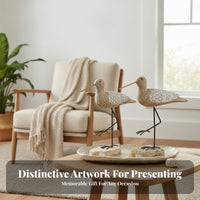 Hand-Carved Bird Figurine Weathered Finish Bird Sculpture 3D Texture Chic for Shelf