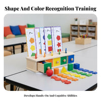 Early Education Shape and Color Matching Box Cognitive Development Color and Shape Matching Toy Hand-Eye Coordination Educational Approach Coin Box Sensory Play for Toddlers, Preschoolers, Kindergarten, Preschool, Daycare