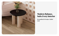 Minimalist Aesthetic Round Wooden Table Rounded Design Round Table with Thick Legs Spacious Tabletop Living Room Furniture Sturdy and Stable for Apartment Dwellers, Guesthouse Owners, Interior Designers, Lounge Area, Fromice, Entryway, Bedroom