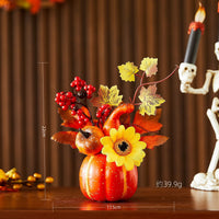 Halloween Maple Leaf and Pumpkin Decoration Set for Autumn Festival