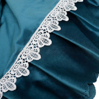 Piano Dust Cover Ruffled Trim Upright Piano Cover Dark Blue