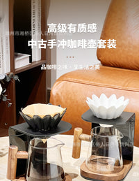 Light Luxury Pour-Over Coffee Filter Cup with Acrylic Stand and Sharing Pot Set
