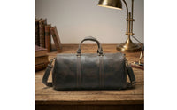 Leather Duffel Bag Sturdy Travel Duffel Bag Luggage Structured Cylindrical for Travelers, Weekend Getaways, Business Trips