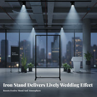 Sturdy & Long-Lasting Rectangular Wedding Arch Stable Base Metal Wedding Arch Multi-Purpose Adjustable Backdrop Frame Easy Assembly for Market Vendors, Photographers, Weddings, Night Markets, Parties, Trade Shows