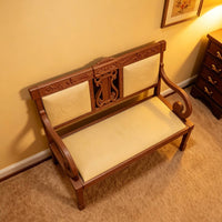 Dollhouse Bench with Cushions Carved Dollhouse Bench VintageStyle Miniature Settee for Collectors