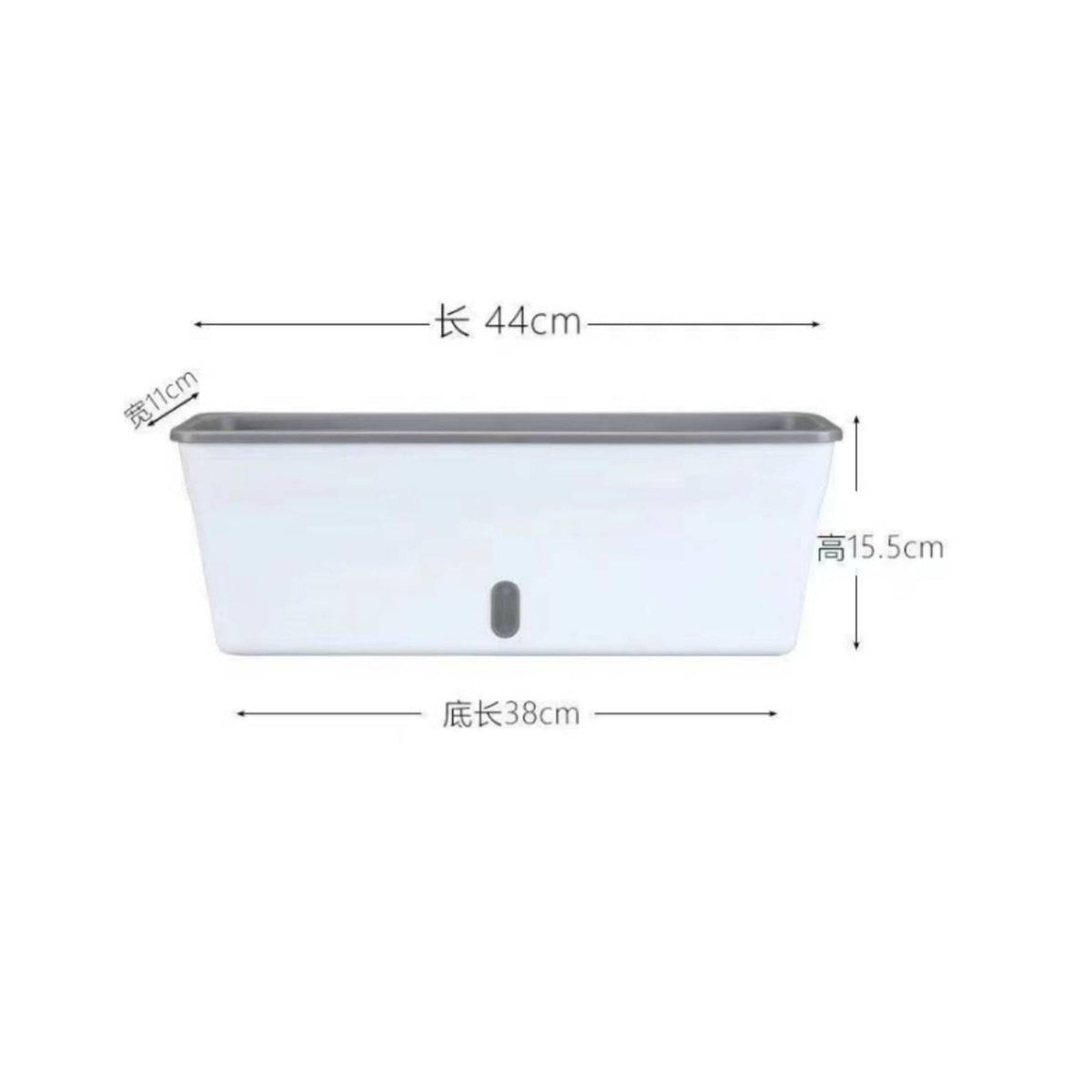 Water Inlet Narrow Balcony Planter Two-in-One-Use Design Self-Watering Planter Long-Lasting Plastic Herb Garden Box Weather Resistant for Beginners, Windowsill, Kitchen