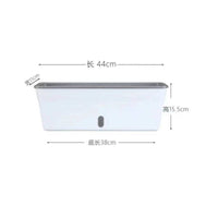 Water Inlet Narrow Balcony Planter Two-in-One-Use Design Self-Watering Planter Long-Lasting Plastic Herb Garden Box Weather Resistant for Beginners, Windowsill, Kitchen