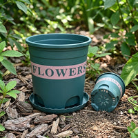 Tree Planters and Flower Planters Outdoor, Heavy Duty Green Plant Pot with Optional Saucer, Round Tapered Pot for Garden Trees and Plants