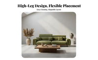 Curved olive Sofa Removable and cleanable Cover Living Room Furniture Wabi-Sabi design Upholstered Couch for Homeowners, duos, Lounge Area, Apartment