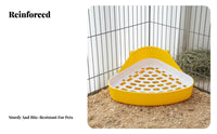 Hare Litter Box Anti-Tip Hare Potty Training Aid Enclosure Litter Pan with Grate Easy to Clean Small Pet Potty Training Aid