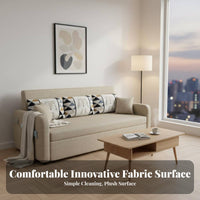 double-functionFunction Pull-extendable Sleeper with Storage Chaise Space-Saving Design Pull-extendable Sectional with Storage Sturdy Construction transformable Couch for Apartment Dwellers, Students, Homeowners, Small Spaces, Studio, Office