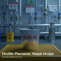 Heavy Duty Semi-Circular Fire Pail Thickened Bottom Wall-Mounted Sand Pail Long-Lasting Metal Firefighting Pail Wide Opening for Safety Officers, Property Managers, Factory Workers, Gas Stations, Factories, Warehouses, Workplaces