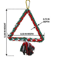 Solid Wood Parrot Toys for Budgies, Cockatiels and Lovebirds, Climbing Rope and avian perch for Cockatiels, Finches