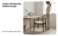 Upholstered Wood Armchair Italian design Desk Chair Minimalist Design Multi-Use for home dwellers