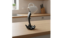 Levitating Coffee Cup Sculpture Novelty Pouring Coffee Cup Ornament Artistic Desk Ornament for Display Shelf