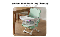 Easy to Clean Foldable Baby Feeding Chair Multi-Functional Foldable Baby Seat with Tray Stable Structure Travel High Chair Soft Cushion for Toddlers, Grandparents, Mealtime, Outdoor, Living Room, Restaurants