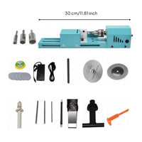 Multi-Functional Multifunctional Bead Lathe Variable Speed Mini Lathe Machine Long-Lasting Aluminum Alloy Body for Hobbyists, Beginners