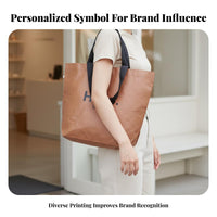 PP Woven Shopping Bag Customizable Brand Mark Woven Tote Bag Two Handles Heavy Duty Shopping Tote for Retailers, Women, Retail Stores, Home Storage