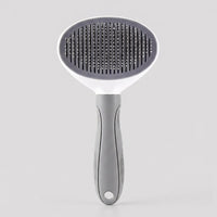 Cat Brush and Pet Hair Remover for Dog Grooming, Self Cleaning Dog Brush with Ribbed Ergonomic Handle, Metal Pin Cat Comb for Pet Grooming