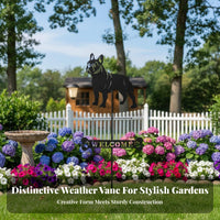 Lantern Holder Dog Weathervane Stake Weather Resistant Dog Outline Garden Stake Waterproof Creature Outline Lawn Ornament Easy to Install for Patio, Front Porch