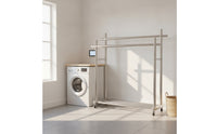 Heavy Duty Freestanding Clothes Rack Open-Frame Floor Clothes Rack Large Capacity Furniture Compact for Bedroom