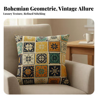 Bohemian Design Throw Pillow Versatile Bohemian Pillow Cover Soft Material Boho Pattern Cushion Cover for Adults, Women, Living Room, Bedroom, Car