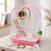Bird Cage for Small Parrots and Finches, Anti-Splash Design, with Accessories