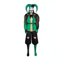 Clown Costume Long Sleeved Fool Costume Diamond Pattern Harlequin Outfit for Cosplay Party