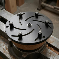 Curved Radial Slots Self-Centering Wood Lathe Chuck Six Clamping Posts Wood Lathe Chuck Plate 250 Mm