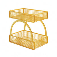 Two-Tier Fruit Rack Space-Saving Countertop Organizer Rack for Kitchen, Dining Room