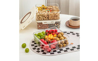 Lightweight Divided Storage Box with Lid Travel-Friendly Compartment Organizer with Handle Reusable Snack Container with Handle Multi-Purpose for Pantry, Refrigerator, Countertop