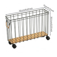 Woven Handle Basket Carrier uncoveredTop Rolling Basket Slim