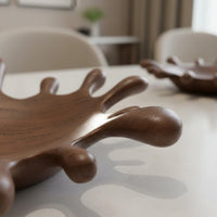 Wood Grain Droplet Bowl Creative Design Droplet Fruit Dish Tabletop Highlight Decorative Wooden Centerpiece