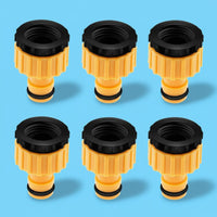 6 Pieces Garden Hose Tap Connector Easy Installation Garden Hose Quick Connect 2-in-1 Threaded Faucet Adapter Robust Duty