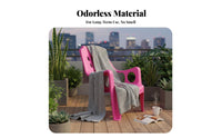 Heavy Duty Plastic Armchair Long-Lasting Molded Plastic Lounge Chair Easy to Clean Stackable Outdoor Chair Comfortable for Restaurant Owners, Families, Homeowners, Beach, Food Stalls, Balcony, Backyard