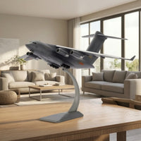 1/100 Aircraft Model with Stand Cast Metal Plane Model with Base Detailed for Study Room
