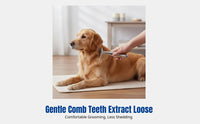 Stainless Steel Pet Comb, Dog & Cat Grooming Brush, Anti-Knot, Shedding Tool, Home Use